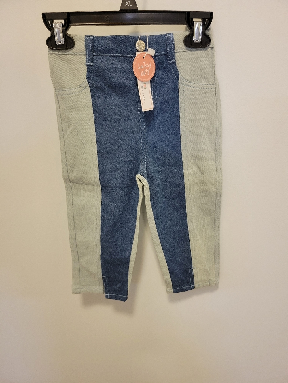 Two-Tone Denim Panel Kids Jeans